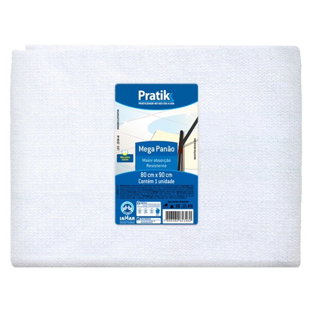 Mega Pano Pratik Alvejado para Limpeza 80x90cm - Embalagem com 24 Unidades