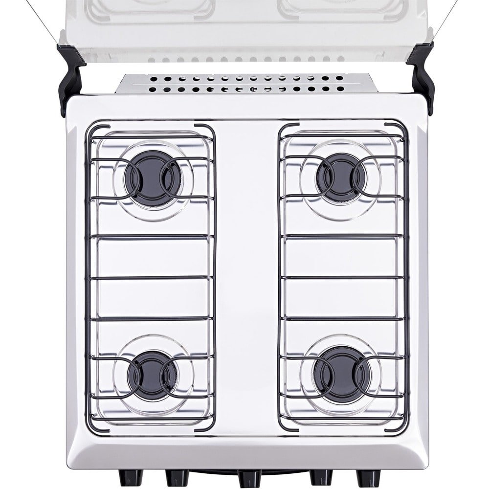 Fogão de Piso Atlas 4 Bocas Coliseum Plus - Mesa de Inox, Preto