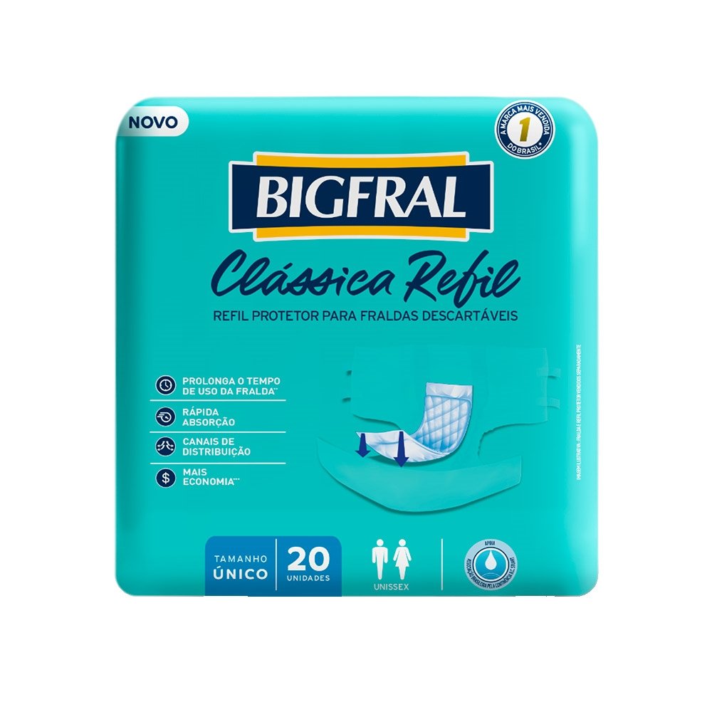 Absorvente Geriátrico Bigfral Clássica Refil 8 Embalagens com 20 Unidades