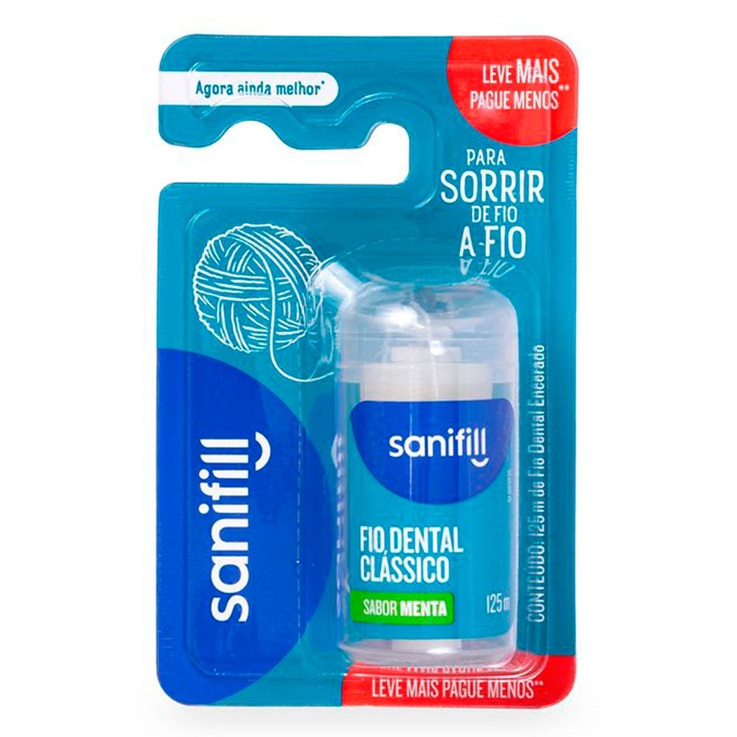 Fio Dental Sanifill Clássico Menta 125m