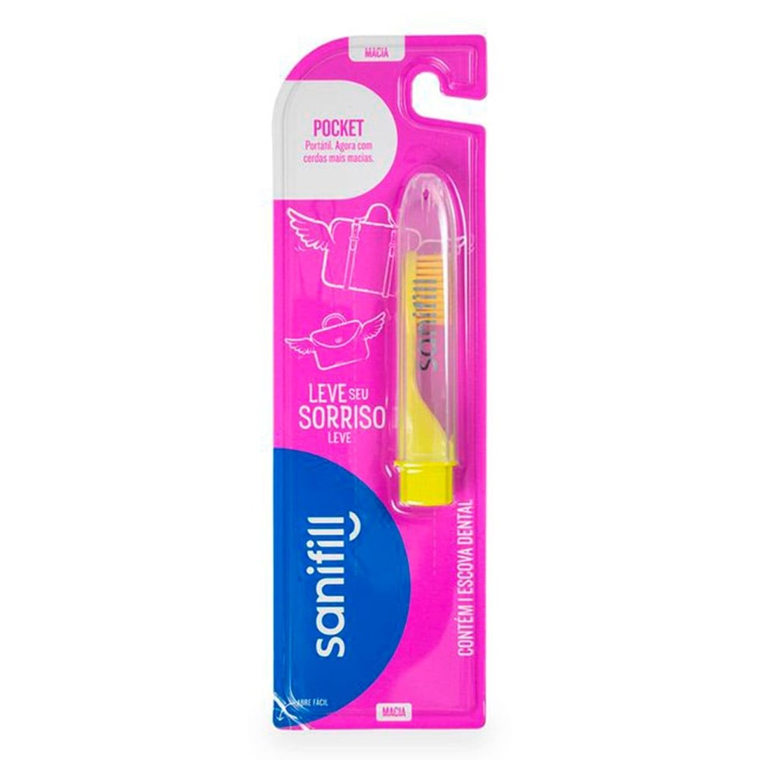 Escova Dental Sanifill Pocket Macia Cores Sortidas