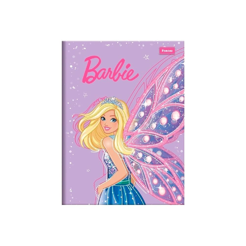 Caderno Costurado Foroni Universitário Capa Dura Barbie Dreamtopia 80 Folhas - Embalagem com 5 Unidades