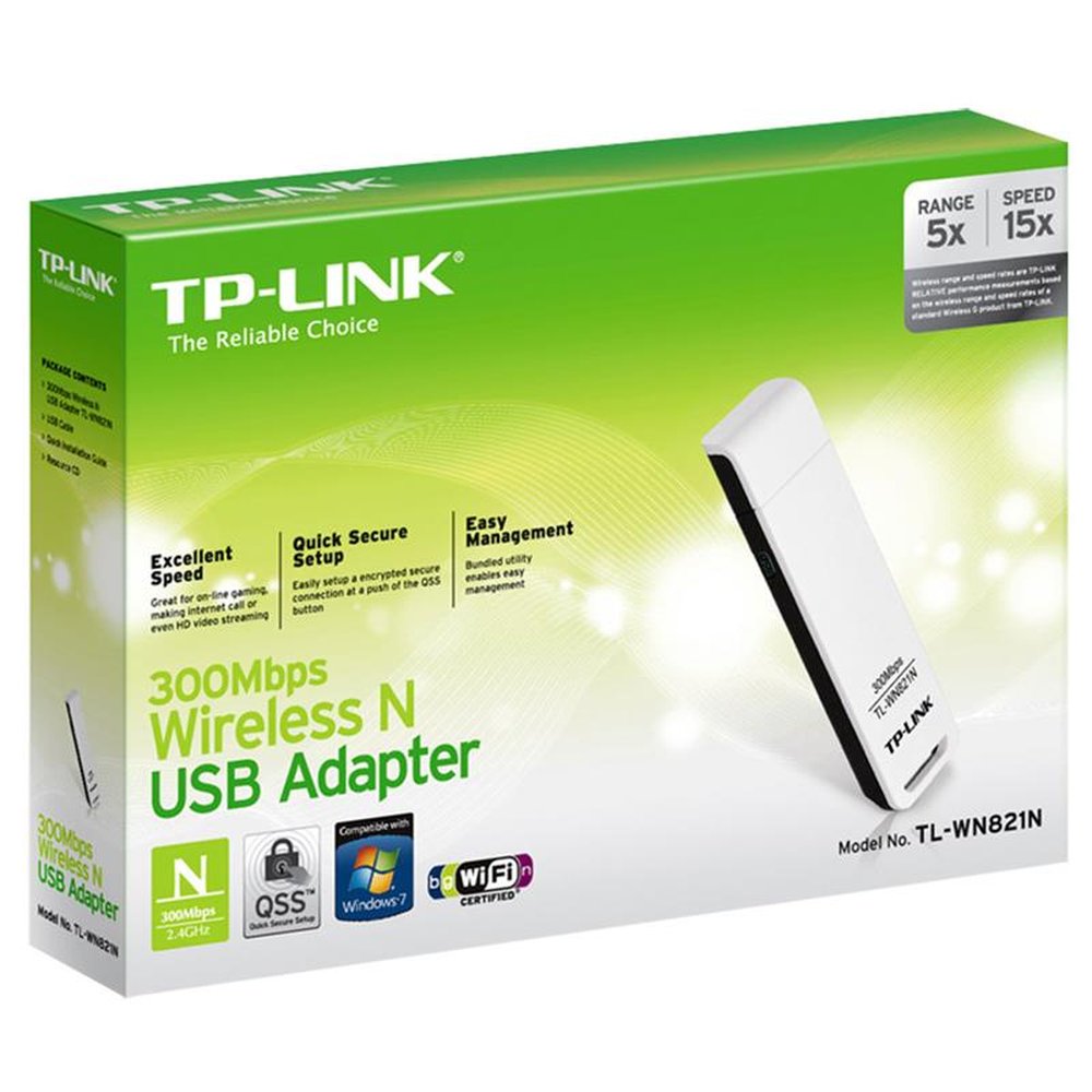 Adaptador USB TP-Link TL-WN821N, 300MBPS, Wireless, Tecnologia Mimo, Botão QSS