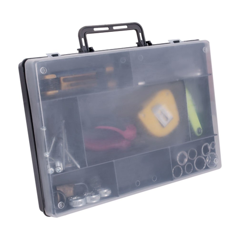 Organizador Presto Maleta com 8 Divisórias e Tampa Transparente 35x33x13cm