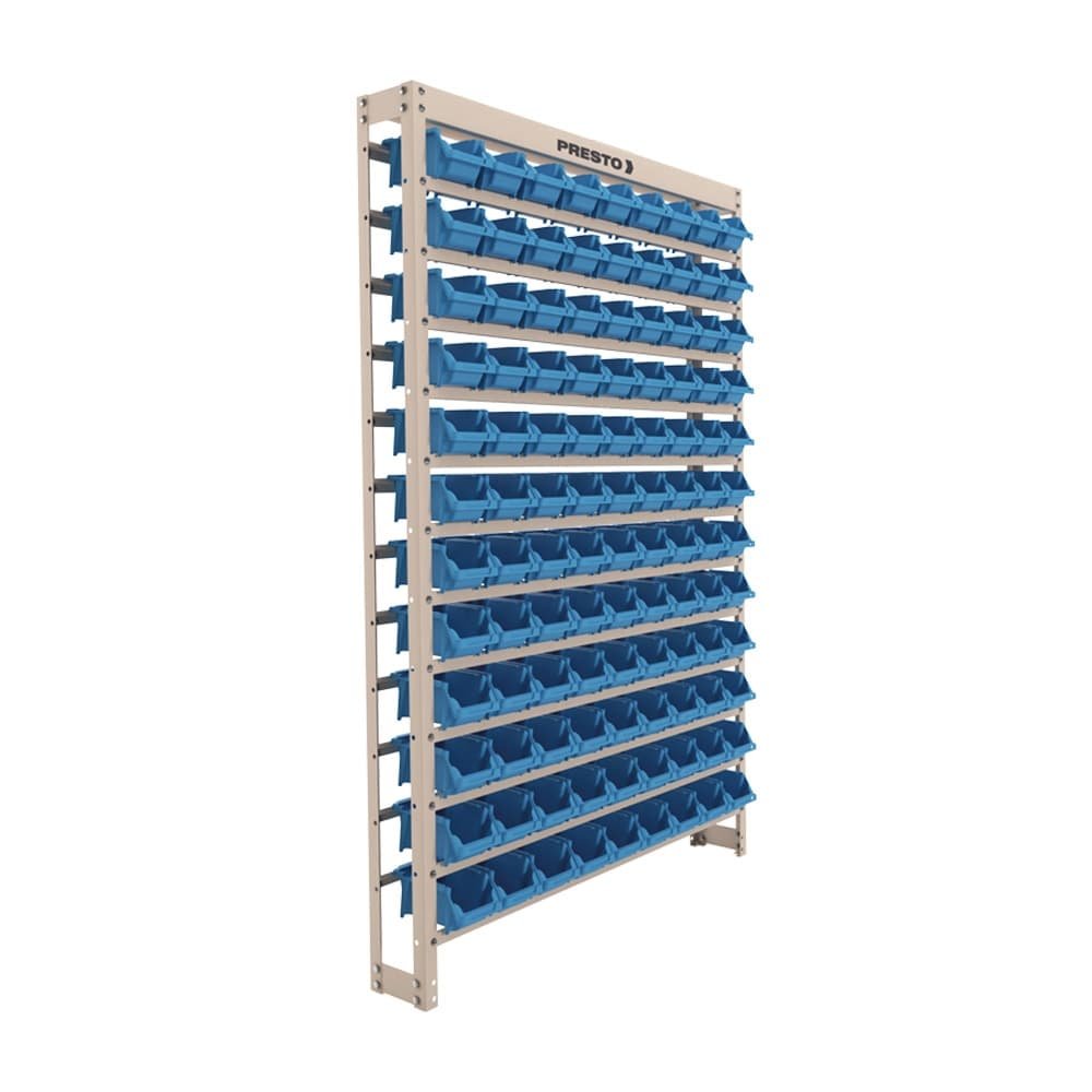 Estante Presto Caixa Box N.3 101,5x150x18,5cm, 108 Gavetas Azul