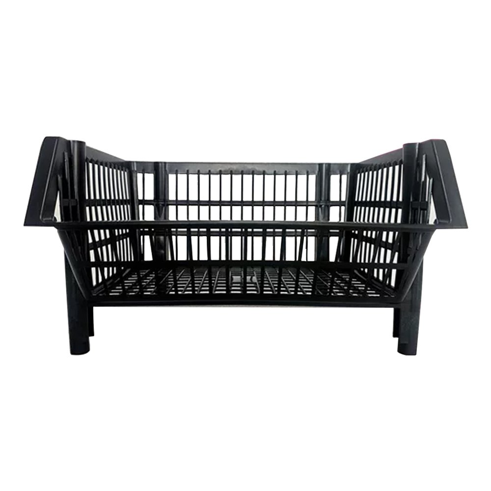 Cesto Plástico Empilhável Presto 57cm Capacidade 40kg Preto Embalagem com 5 Unidades