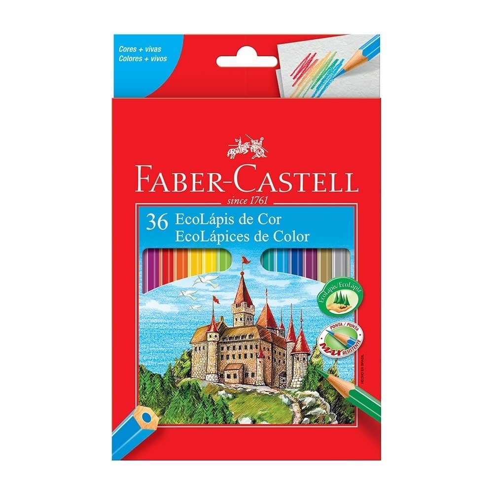Lápis de Cor Faber Castell - 4 Embalagens com 36 Cores