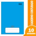 Caderno Costurado Tilibra 1/4 Capa Dura  Mais+ Azul 96 Folhas - Embalagem com 10 Unidades