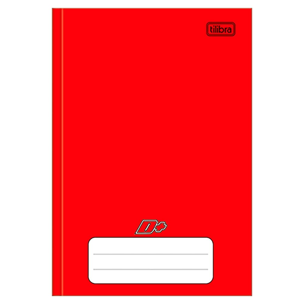 Caderno Costurado Tilibra 1/4 Capa Dura Mais+ Vermelho 96 Folhas - Embalagem com 10 Unidades