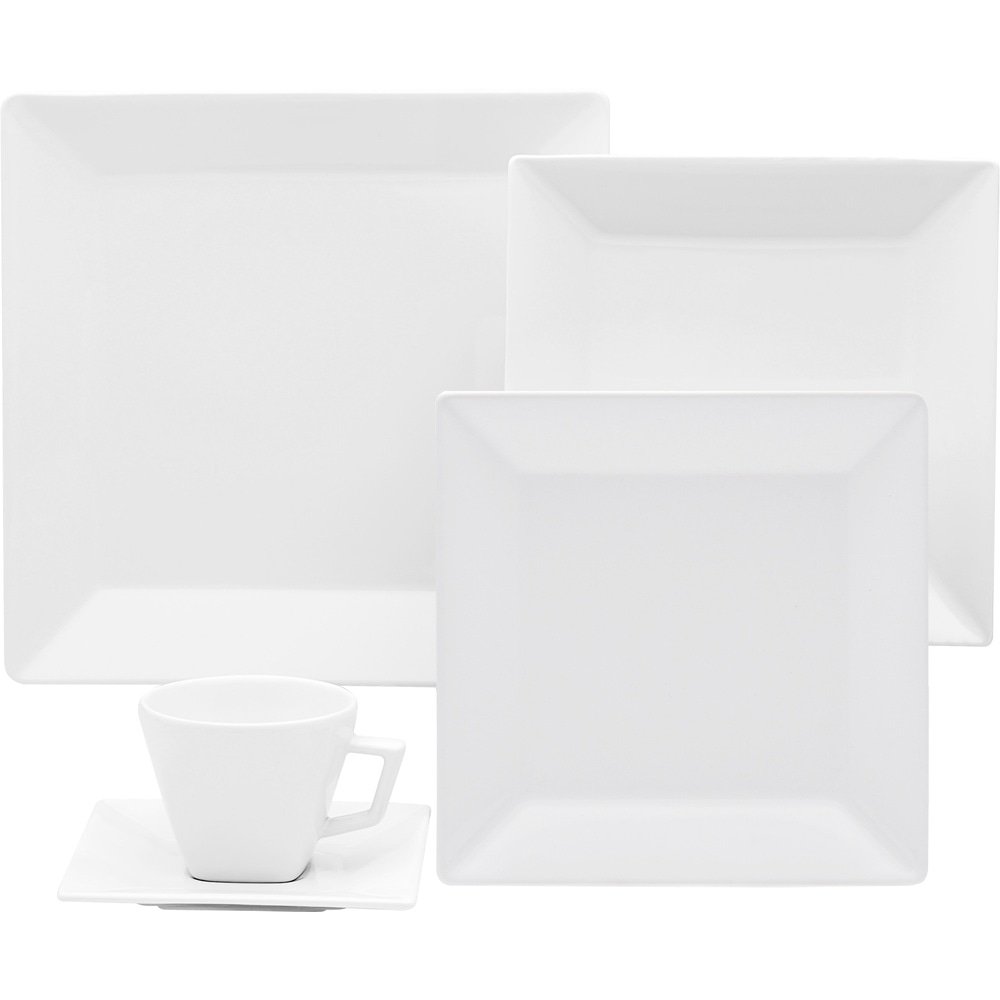 Aparelho de Jantar Chá Oxford Porcelana Quartier White 20 peças