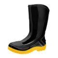 Bota PVC Vulcaflex CA42291 Preta Solado Amarelo Cano Médio 27cm com Forro 44