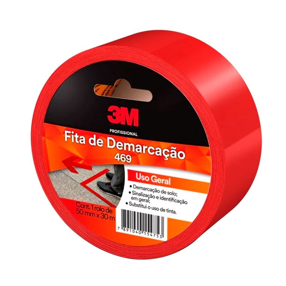 Fita Adesiva 3M para Demarcação 469 Vermelho 50mmX30m