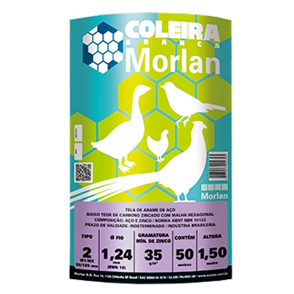 Tela Coleira Branca para Galinheiro  2x18x1,50m 50m