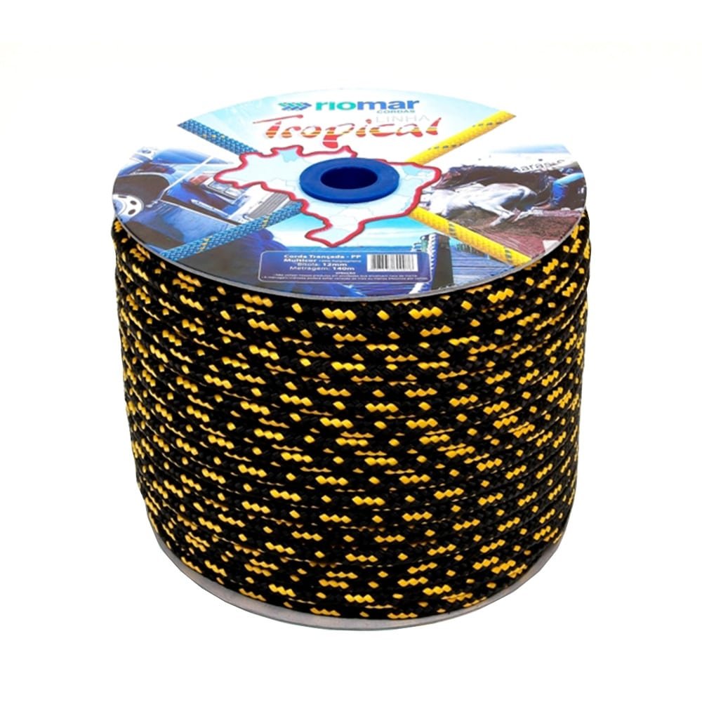 Corda Trançada Riomar Tropical PP Virgem Carretel Color 12mmx140m
