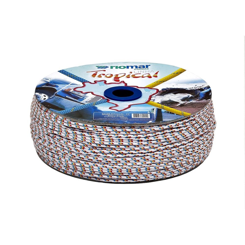 Corda Trançada Riomar Tropical  PP Virgem Carretel 4mmx360m Color