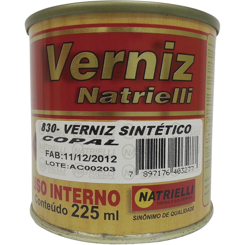 Verniz Sintético Copal Natrielli 225ml Emb. de 225ml - Natrielli