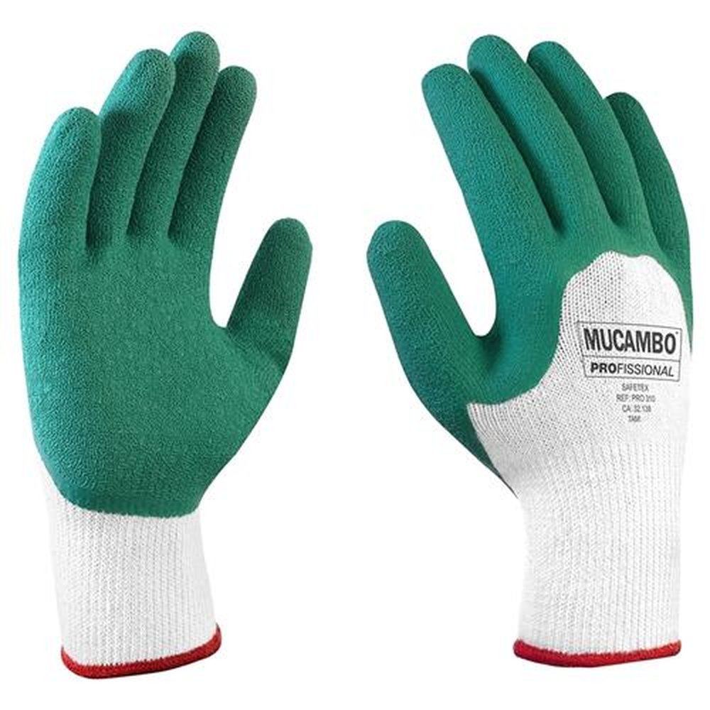 Luva Mucambo Pró 310 Nitrilon Malha/Látex CA32138 Verde Tamanho 10 - Embalagem com 10 Pares