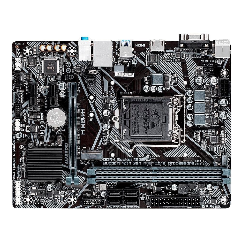Placa Mãe Gigabyte H410M H1.2, Processador Chipset Intel H410 Express, DDR4