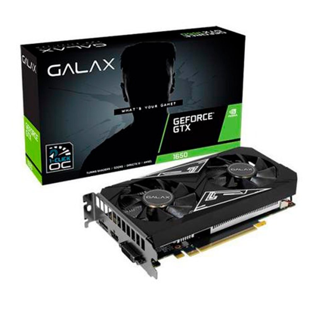 Placa de Vídeo Galax GeForce GTX1650, DDR6, 65SQL8DS66E6