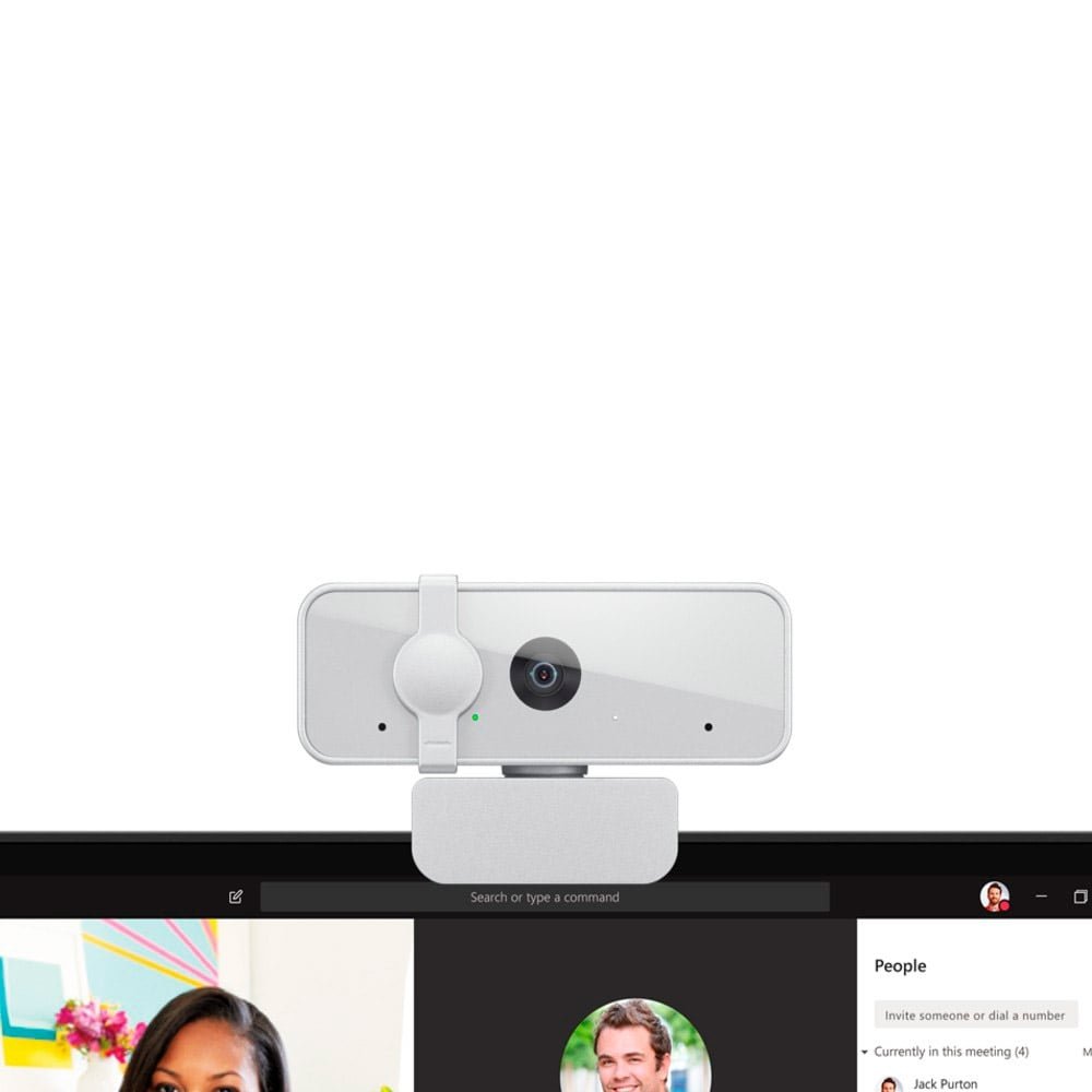 Webcam Lenovo GXC1B34793, Full HD, 1080p, Microfone Integrado, Branca