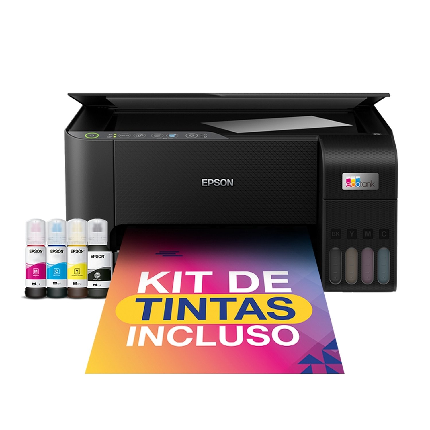 Multifuncional Epson L3250, Ecotank - Jato de Tinta, Wi-Fi, Preto, Bivolt