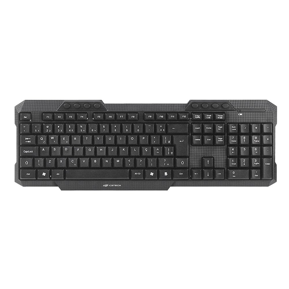 Kit Teclado + Mouse C3TECH KW10BK, Wireless, 8 Funções Multimídia, Preto
