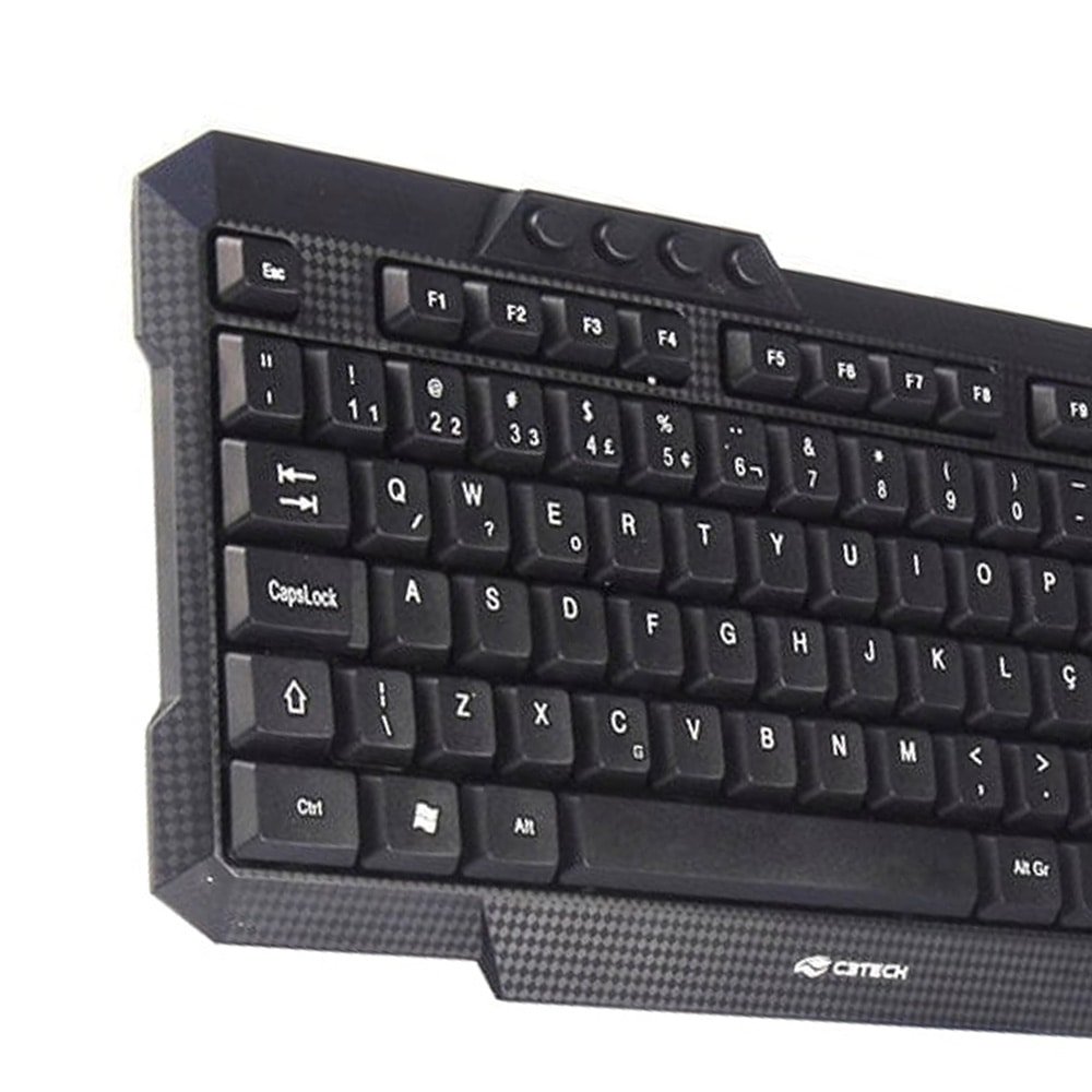 Kit Teclado + Mouse C3TECH KW10BK, Wireless, 8 Funções Multimídia, Preto