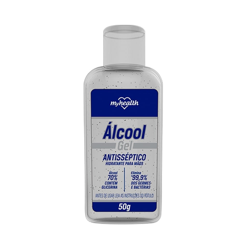 Gel Antisséptico My Health 70% Higienizador de Mãos 50g Embalagem com 24 Unidades