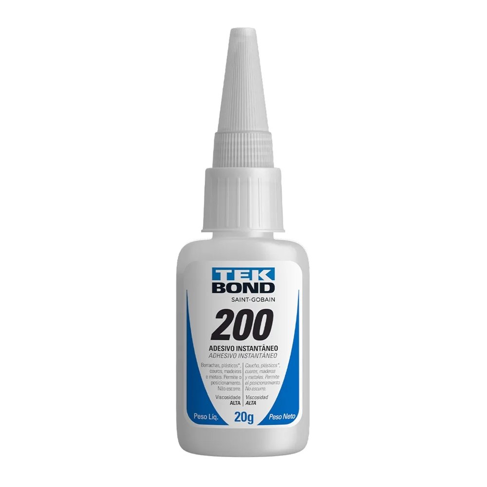 Cola Tekbond 200 Instantânea Gel 20g - Embalagem com 10 Unidades