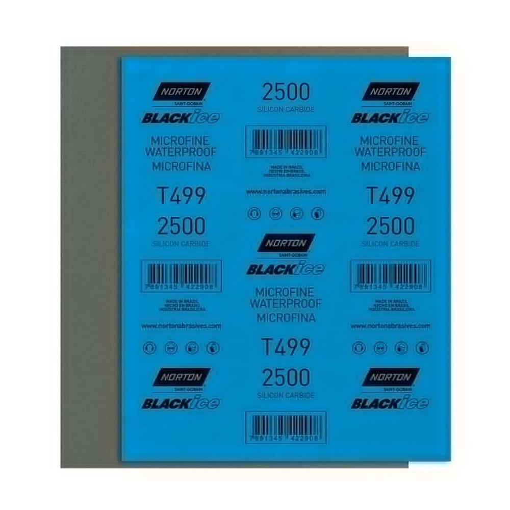 Lixa Norton D'agua G2000 T-499 Black Ice - Embalagem com 25 Unidades