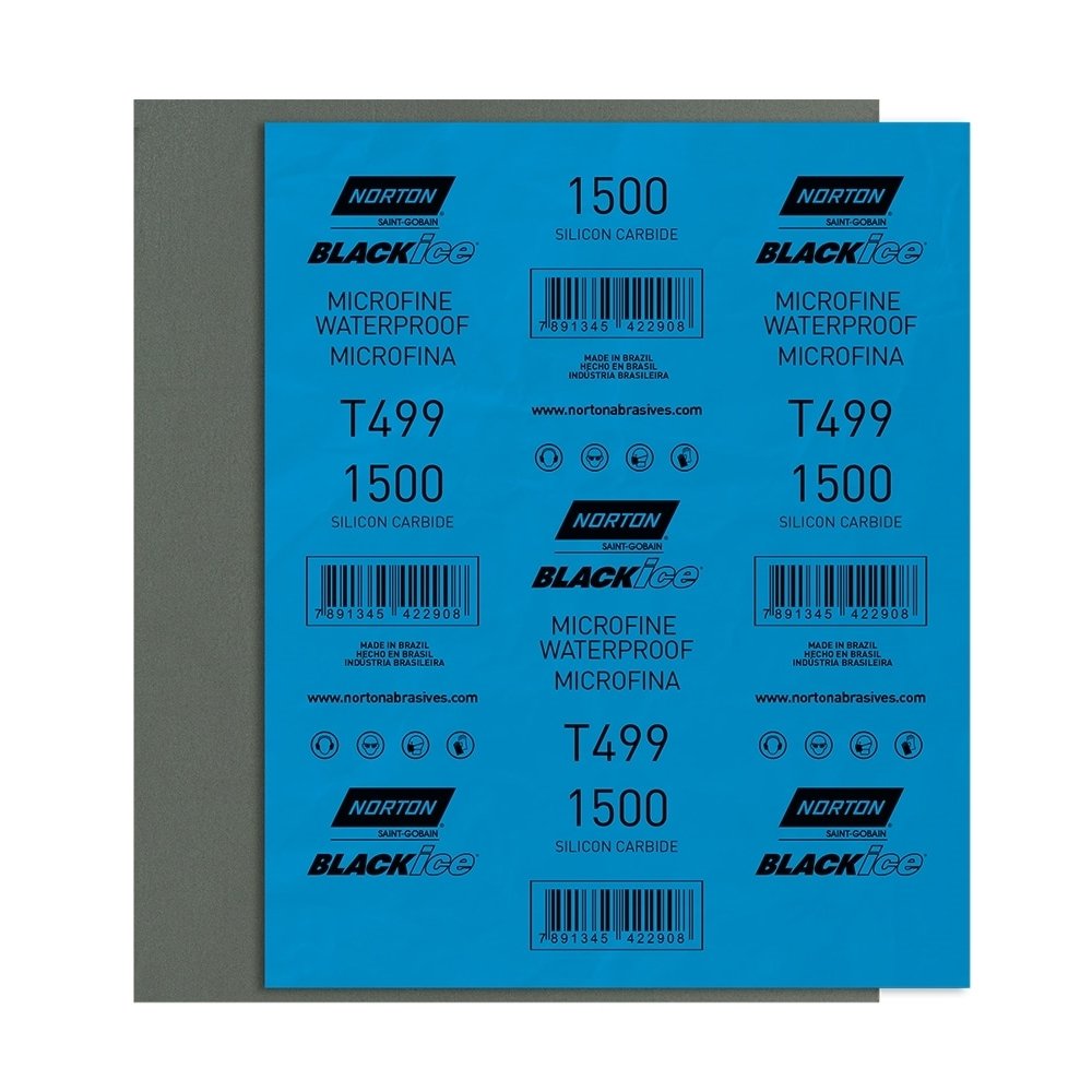 Lixa Norton D'agua G1500 T-499 Black Ice - Embalagem com 25 Unidades