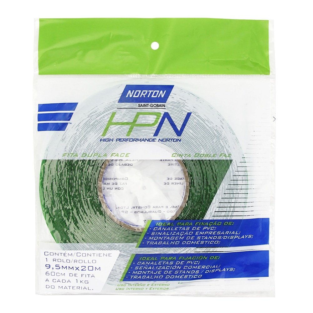 Fita Dupla Face Norton Transparente HPN 9,5mmx20m