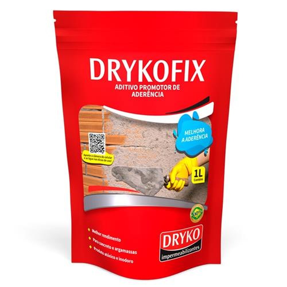 Drykofix Chapisco Aditivo Dryko Pouch 1 Litro - Embalagem com 24 Unidades