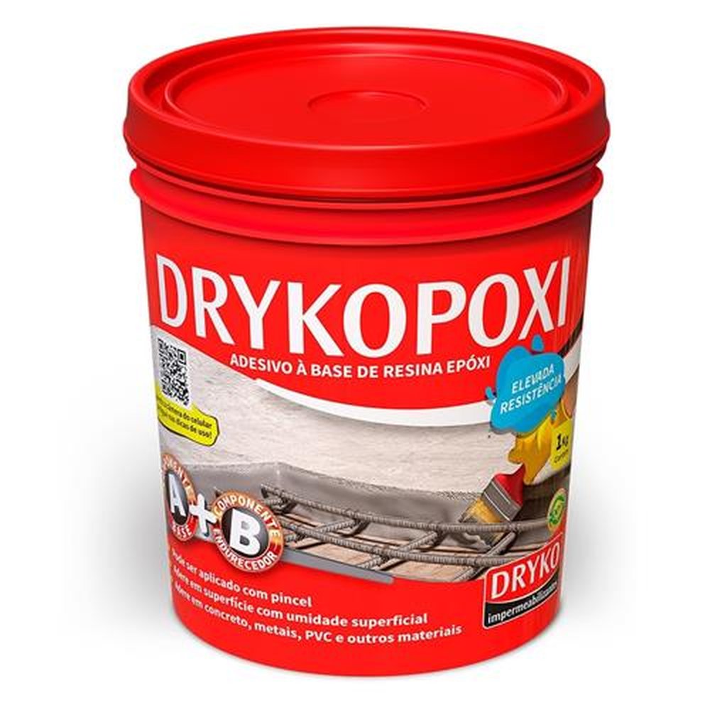 Drykopoxi Adesivo Dryko Estrutural Base + Endurecedor 1kg
