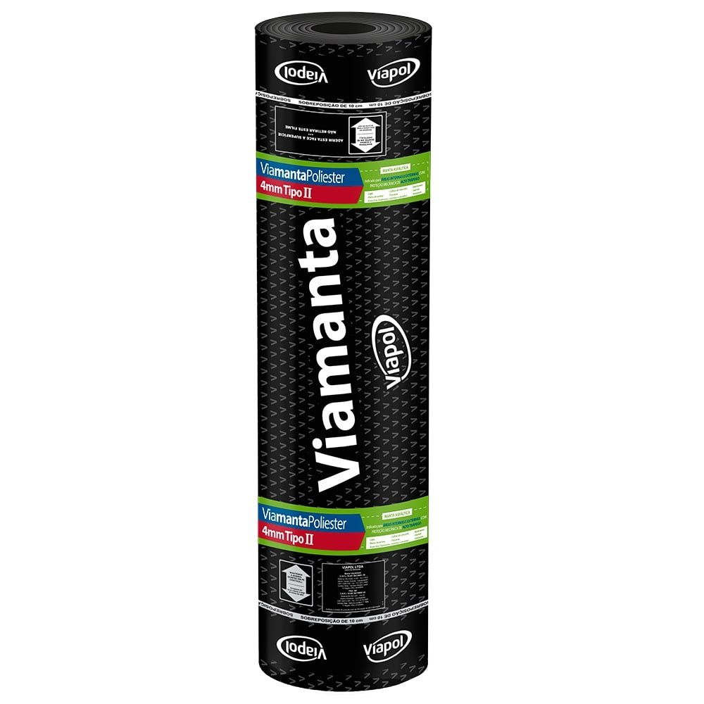 Manta Asfáltica Viamanta Fibra Vidro Tipo II 4mm 10m