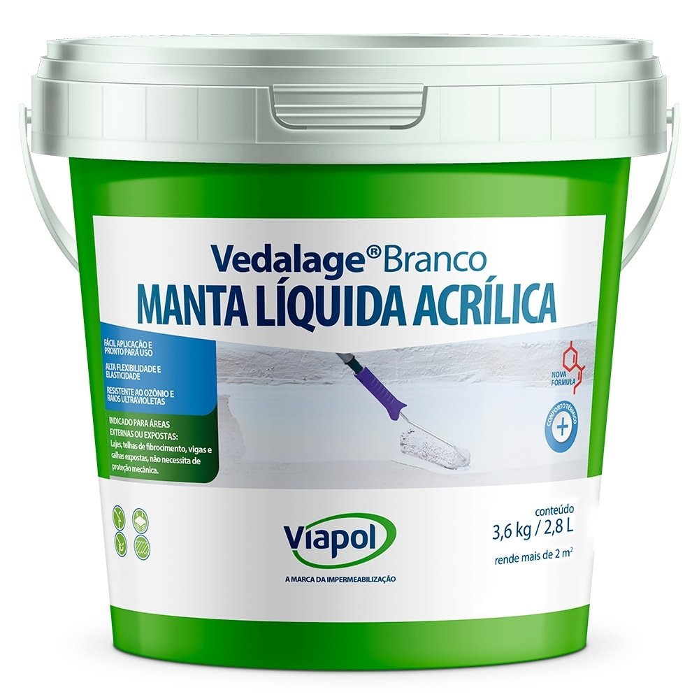 Manta Líquida Viapol Acrílica Vedalage Branco 3,6 Litros