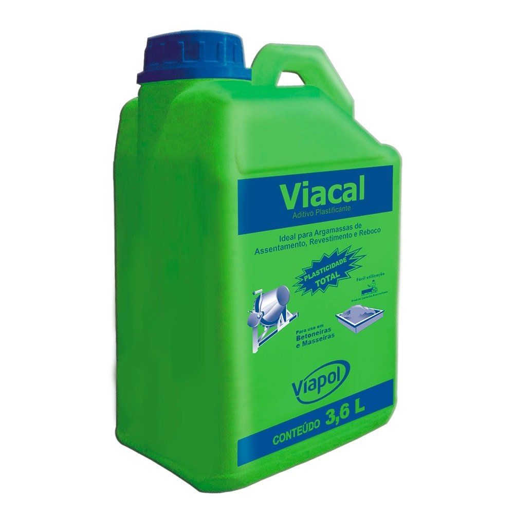 Viacal Aditivo Plastificante Viapol Alvenaria Reboco Interior/Exterior 3,6 Litros
