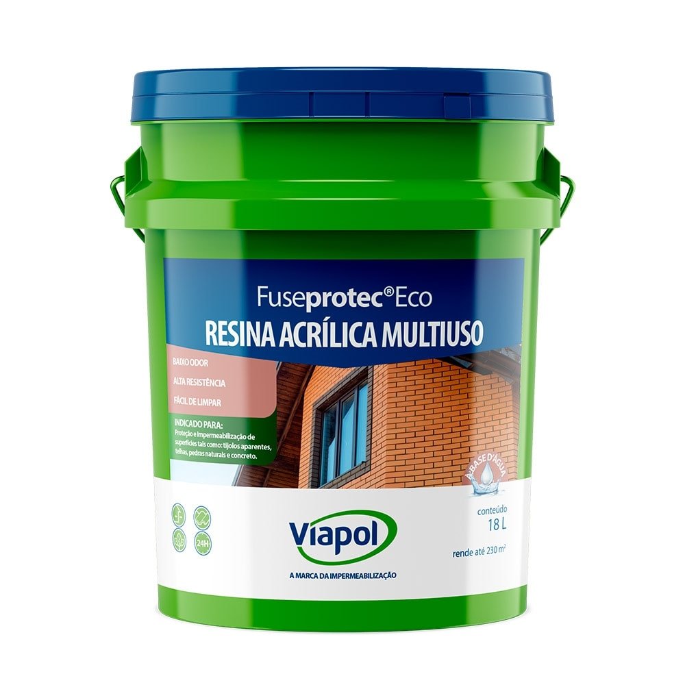 Resina Viapol Acrílica Base D'agua Fuseprotec Tijolos/Pedras 18L