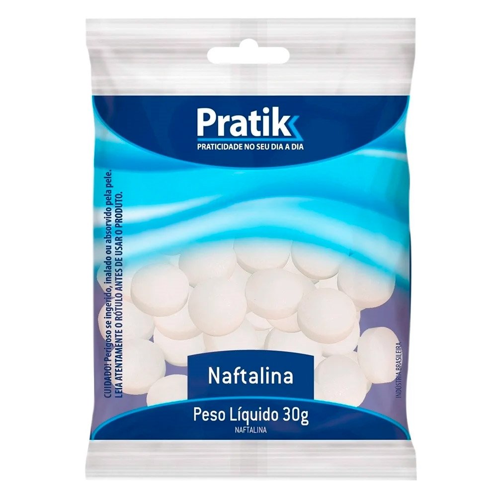 Naftalina Pratik em Bola 30g - Embalagem com 30 Unidades