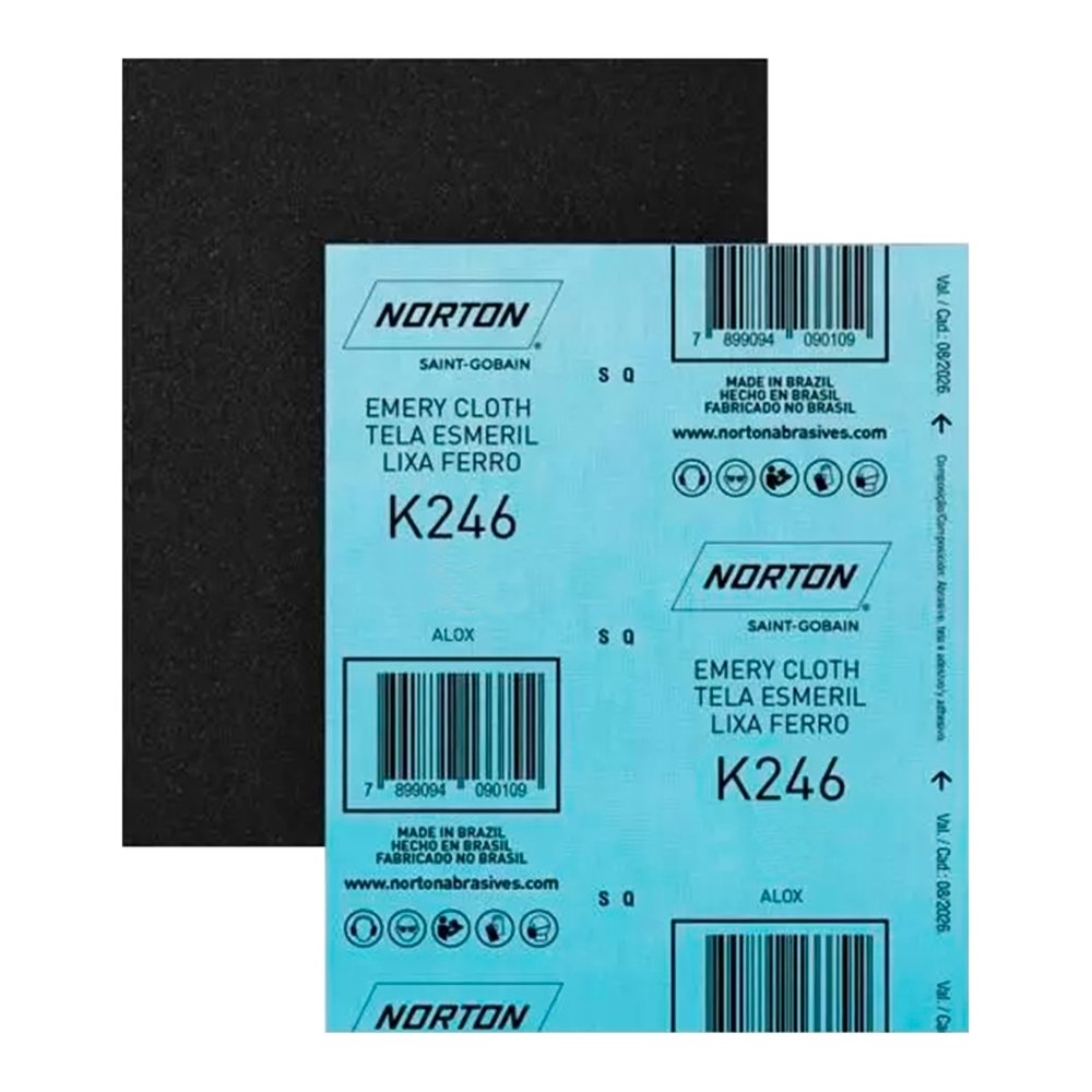 Lixa Norton Ferro G060 K 246 - Embalagem com 25 Unidades