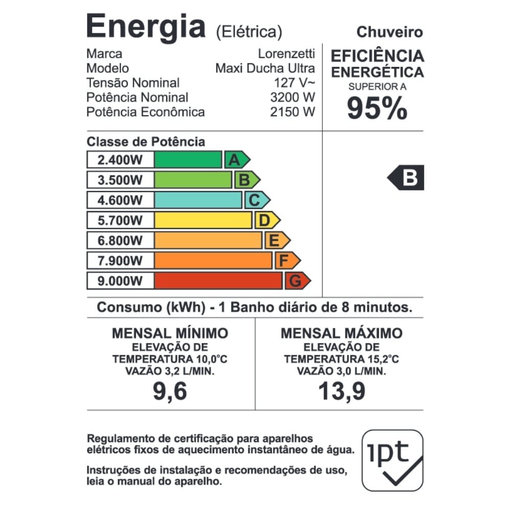 Chuveiro Lorenzetti Maxi Ducha Ultra 3200W 110V