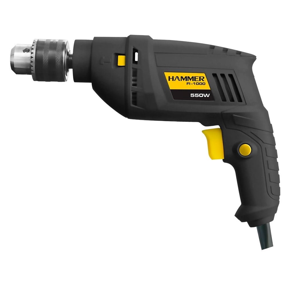 Furadeira de Impacto Hammer GYFI1000 3/8P 500W Preto/Amarelo 110V