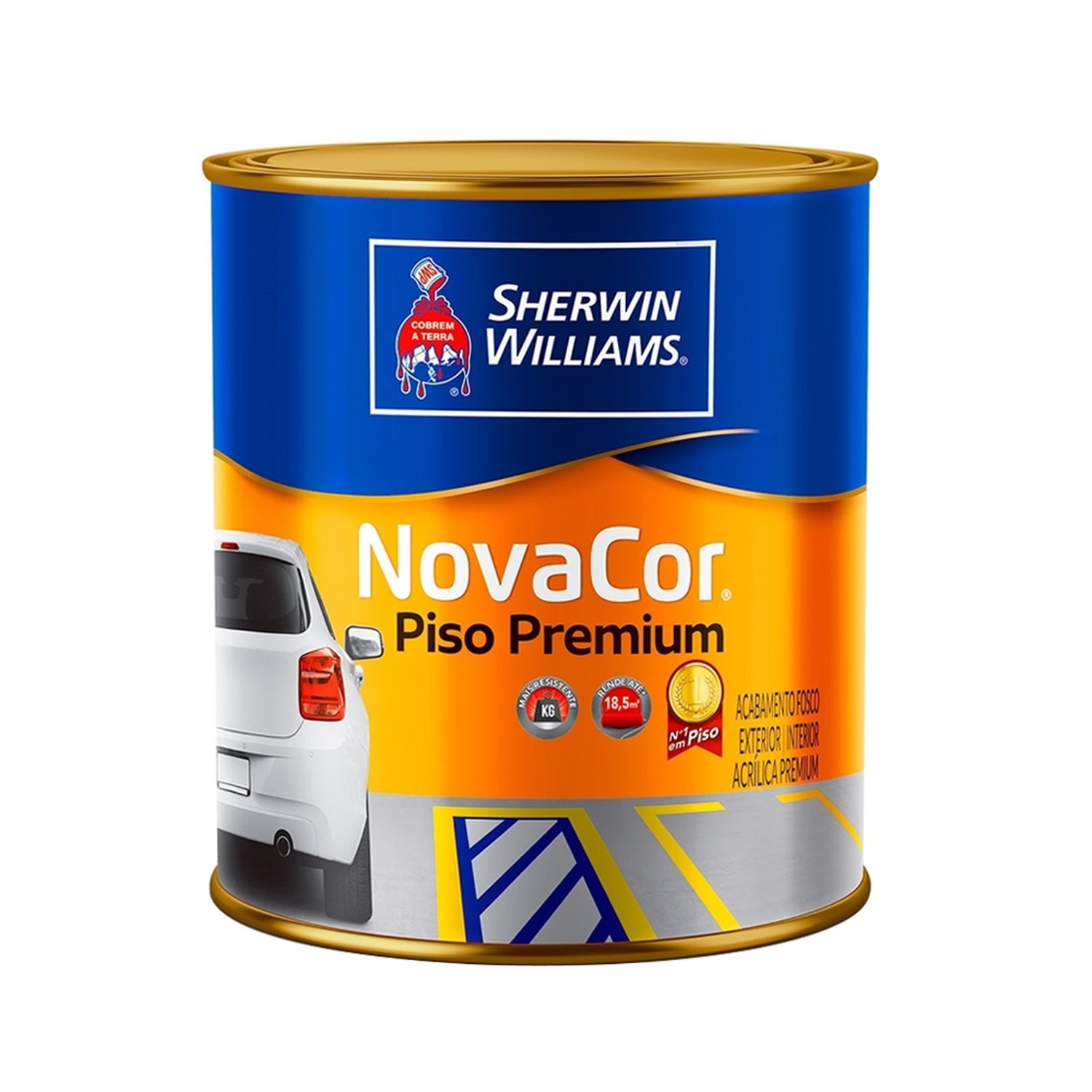 Tinta para Piso Novacor Sherwin-Williams Amarelo Demarcação Lisa para Cimentado 3,6L
