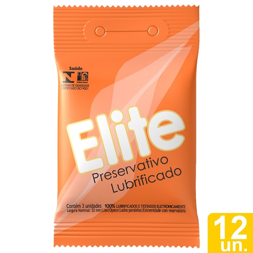 Preservativo Blowtex Lubrificado Elite - 12 pacotes c/ 3 unidades