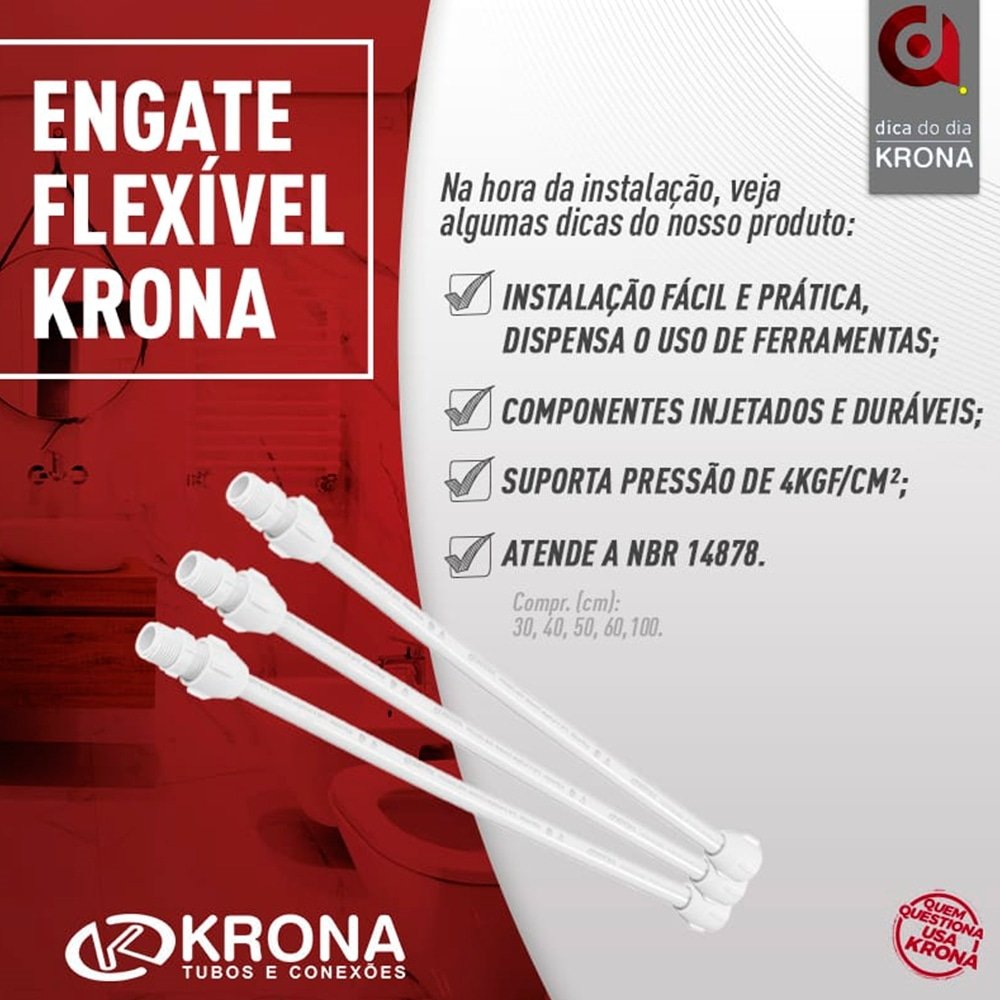 Engate Plástico Krona 50x1/2 - Embalagem com 20 Unidades