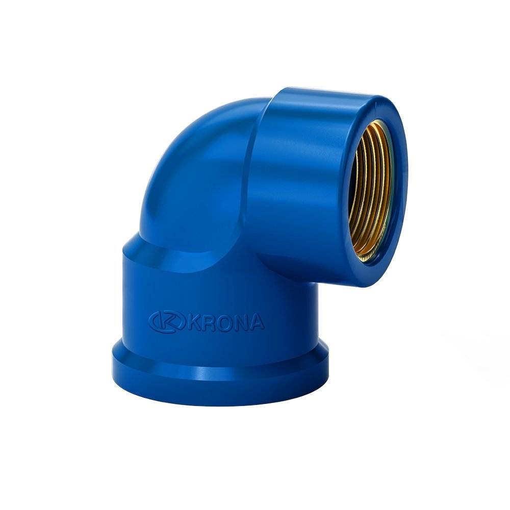 Joelho Soldável 90 Krona com Bucha Latão 25x3/4 Azul - Embalagem com 20 Unidades