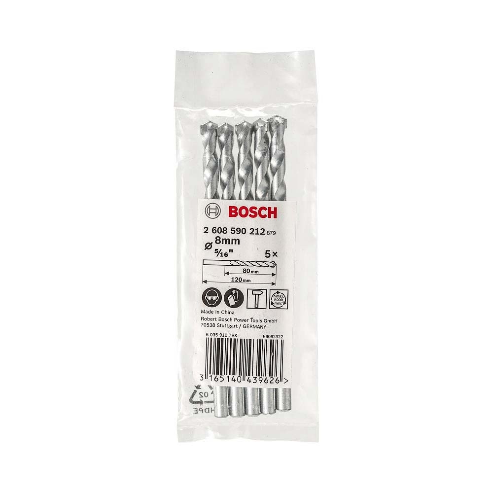 Broca Concreto Bosch Impact 8mm Embalagem com 5 Unidades