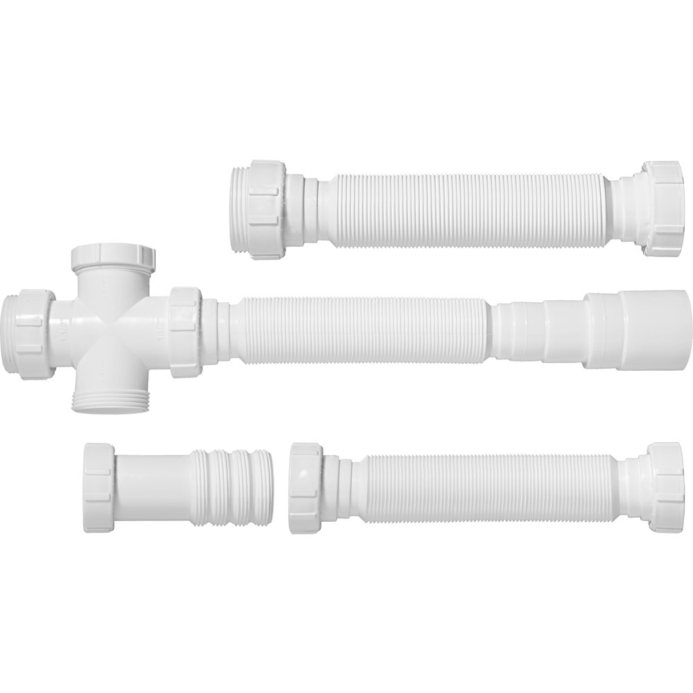 Sifão Blukit Extensivel Universal Triplo Dn38/48/50 Branco