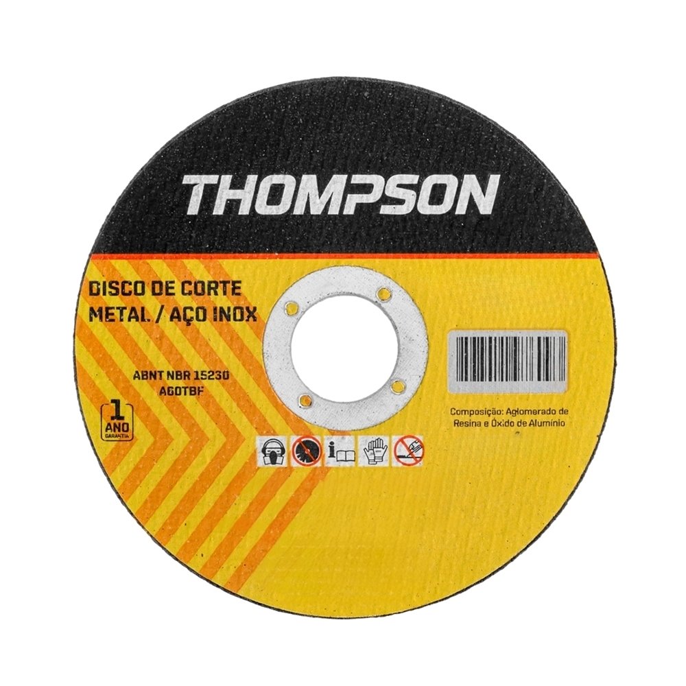10 Discos de Corte Thompson 7P 178X1,6X22,2mm Aço/Inox