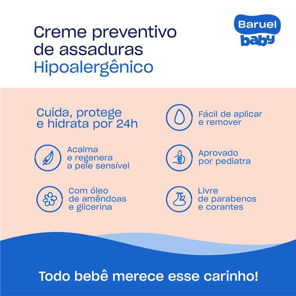 Creme Preventivo para Assadura Baruel Baby N 45g - Embalagem com 6 Unidades